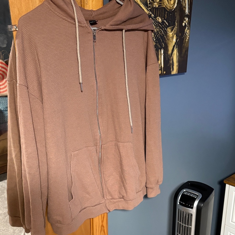 SHEIN Women's Brown Zip Up Jacket